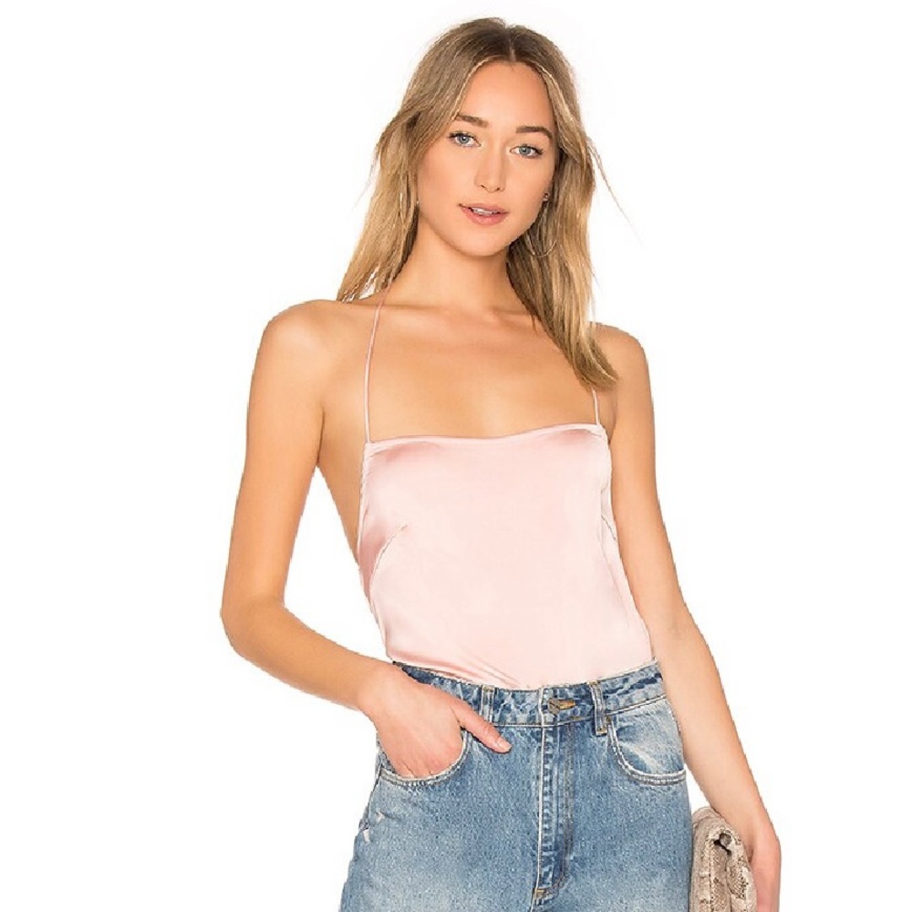 NWT superdown Brenna Satin Halter Top